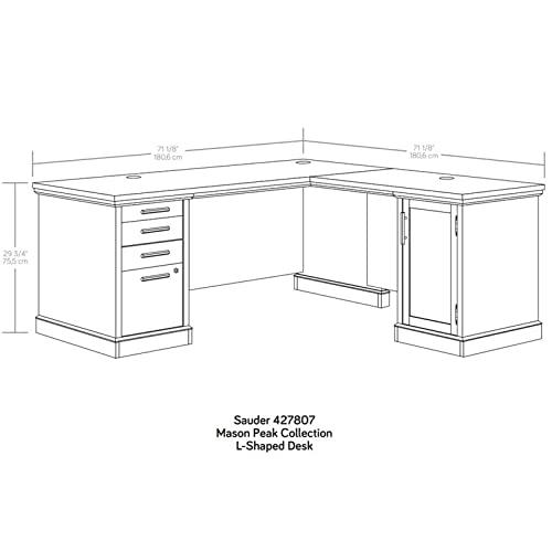 Black Wood L-Shaped Computer Desk with Drawer and Filing Cabinet