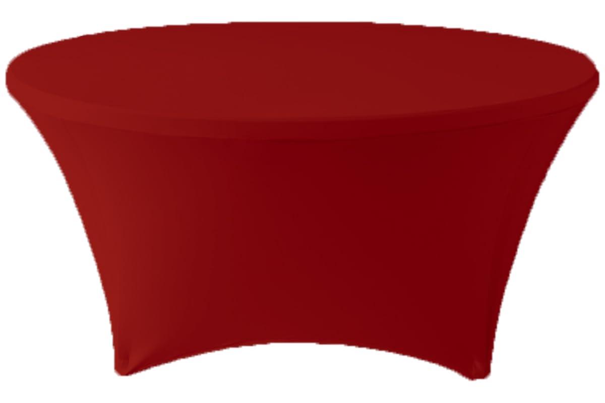Gowinex Burgundy 5 ft. 60 inch Round Spandex Tablecloth Fitted Table Cover