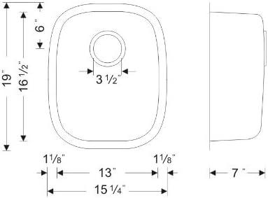 Craftsmen Series 15.25'' Brushed Stainless Steel Undermount Kitchen Sink