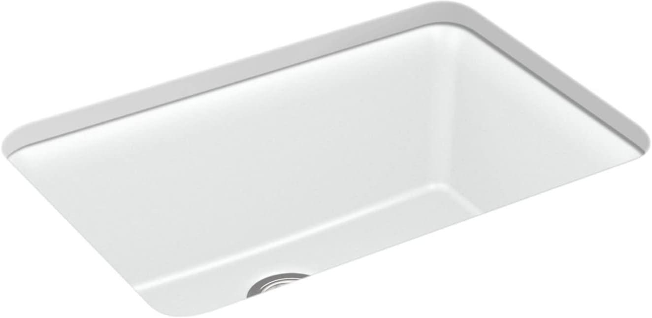 Matte White Neoroc Composite Undermount Single-Bowl Kitchen Sink