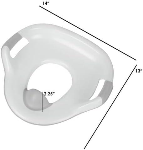 The First Years Soft Grip Potty Training Toilet Seat - Attachable Toddler Potty Training Seat for Adult Size Toilet - Gray