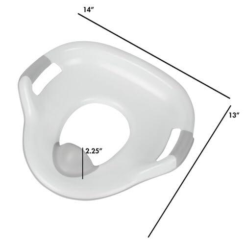 The First Years Soft Grip Potty Training Toilet Seat - Attachable Toddler Potty Training Seat for Adult Size Toilet - Gray