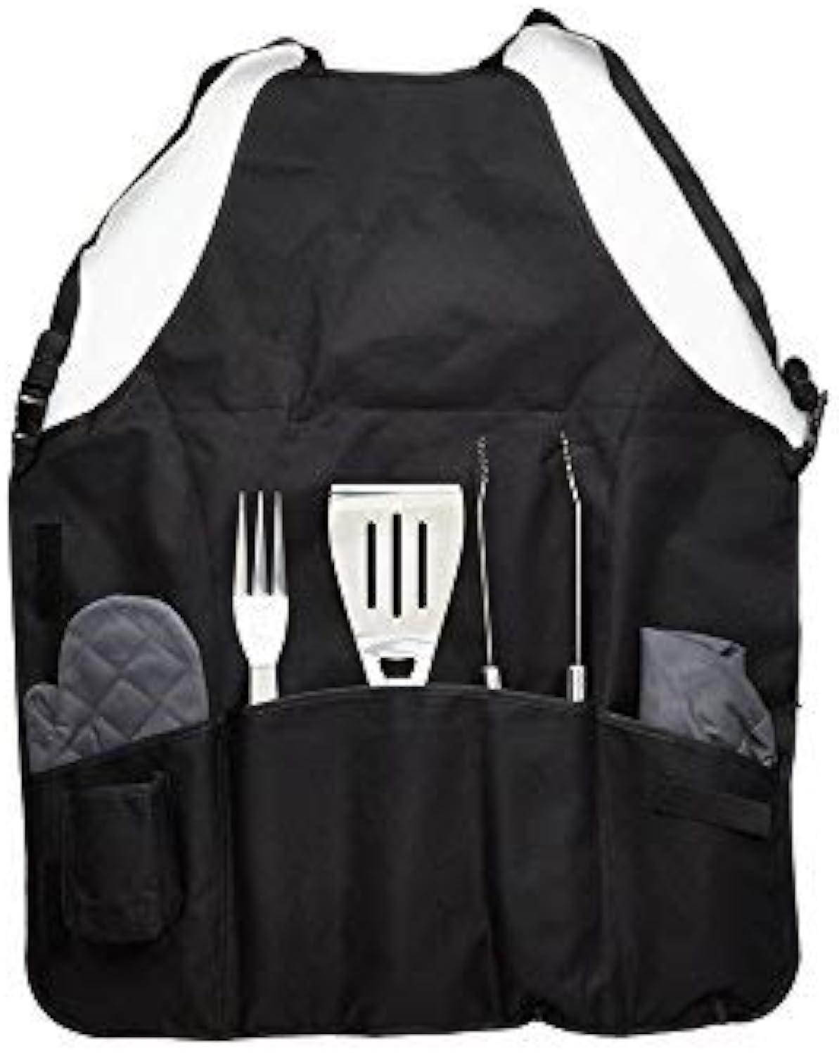 Arlmont & Co. BBQ Apron Tote Pro Grill Set - Heavy Duty BBQ Apron with BBQ accessories