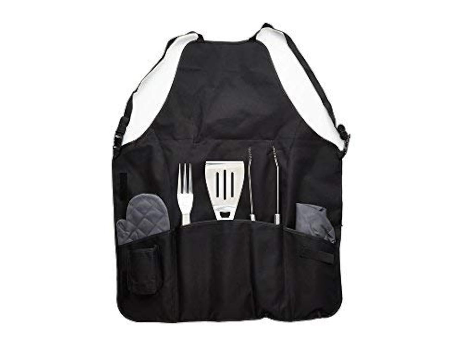 Arlmont & Co. BBQ Apron Tote Pro Grill Set - Heavy Duty BBQ Apron with BBQ accessories