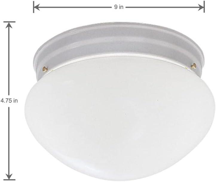 4732-WH-Designers Fountain-2 Light Flush Mount With Satin Etched Glass Globe