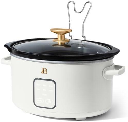 Beautiful 4Qt Slow Cooker with Touch-Activated Display, White Icing by Drew Barrymore