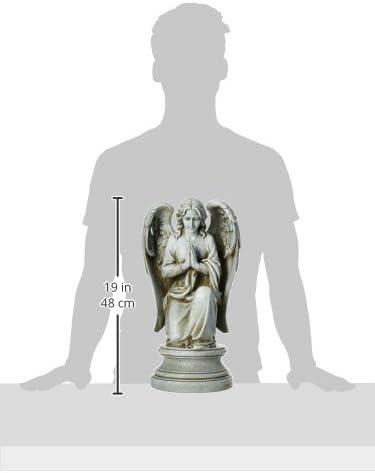 17.75" Stone Finish Praying Angel Garden Statue