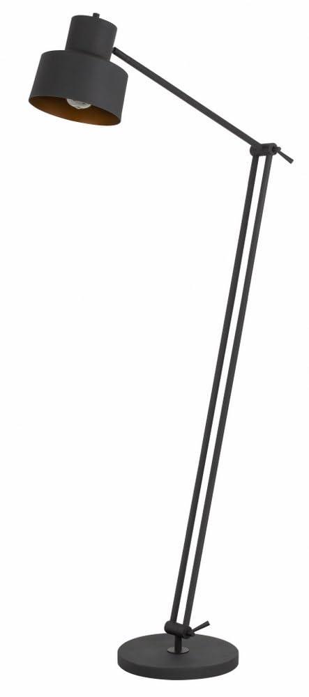 Cal Lighting 60W Davidson metal floor lamp with weighted base, adjustable upper and lower arms. On off socket switch