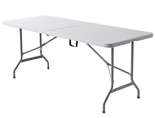 Platinum and Charcoal 6' Folding Table with Steel Legs