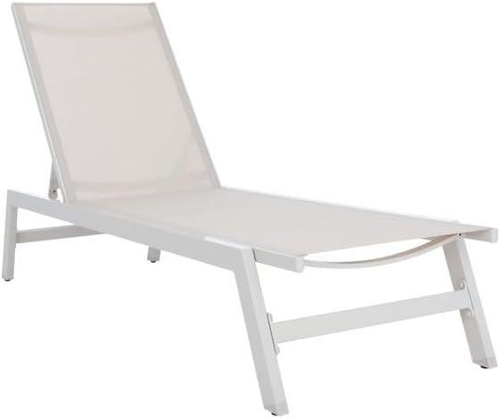 Fionne Sunlounger - Outdoor - PAT9038 - White/Beige -Safavieh