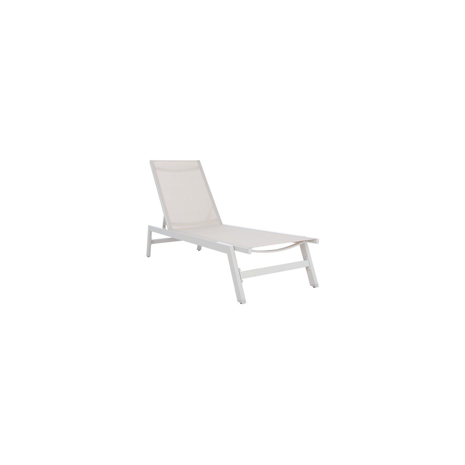 Fionne Sunlounger - Outdoor - PAT9038 - White/Beige -Safavieh