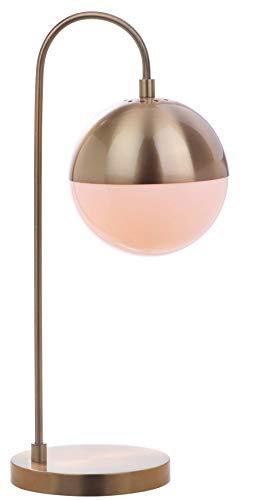 Contemporary Brass Gold 20.5" Desk Lamp with Retro Globe Shade