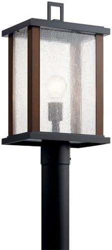 Marimount Black and Clear Glass Outdoor Post Light