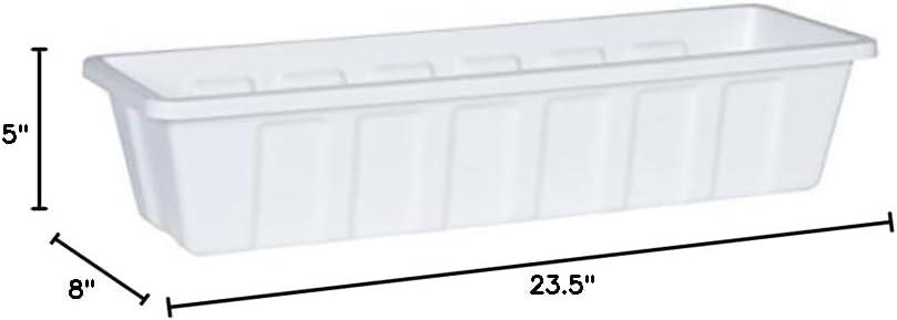 Root & Vessel Poly-Pro Flower Box / Liner, White, 24"