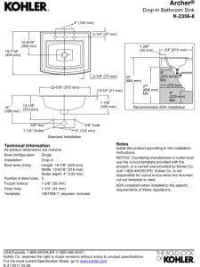 Archer® Vitreous China Rectangular Drop-In Bathroom Sink with Overflow