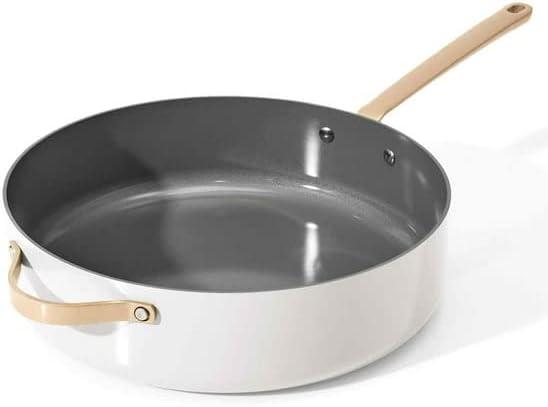 Beautiful 5.5 Quart Ceramic Non-Stick Sauté Pan, White Icing by Drew Barrymore