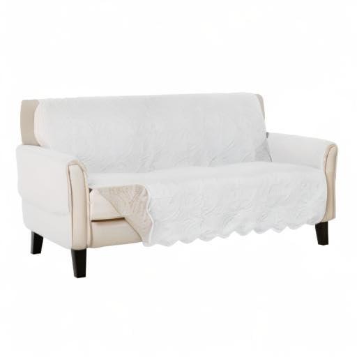 Reversible Quilted Sofa Furniture Protector - Great Bay Home(Sofa, White/Sand)