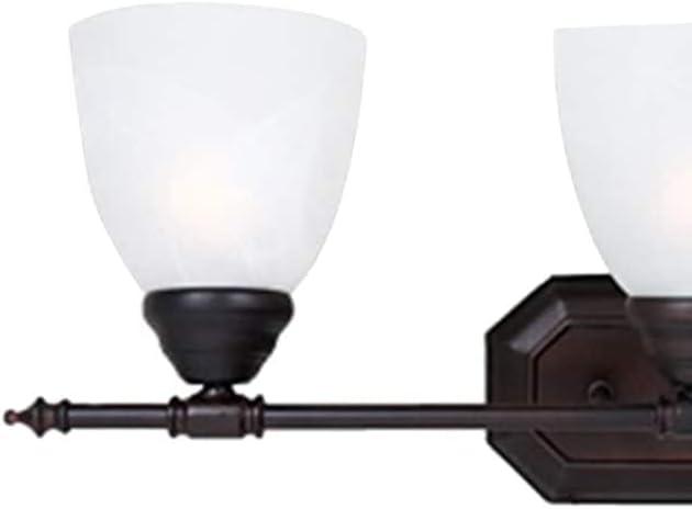 Oil Rubbed Bronze 3-Light Vanity Fixture with White Glass