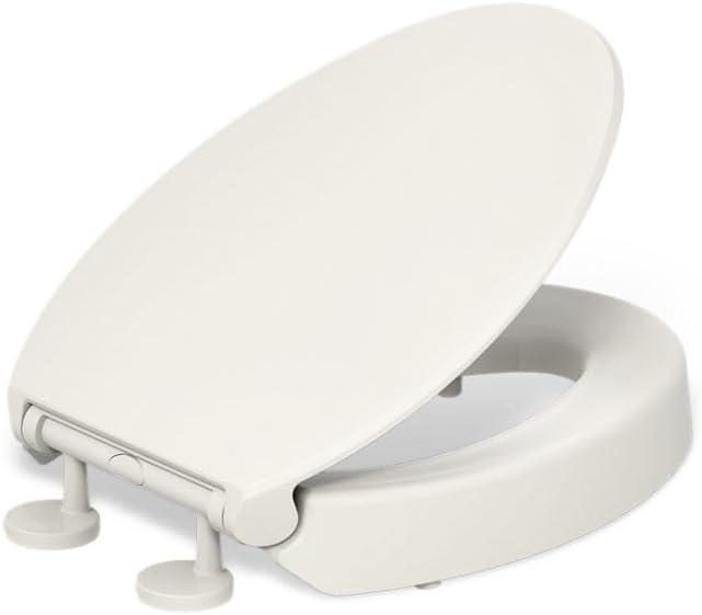 Hyten Elevated Toilet Seat with Quiet-Close Lid and Seat and Grip-Tight Bumpers