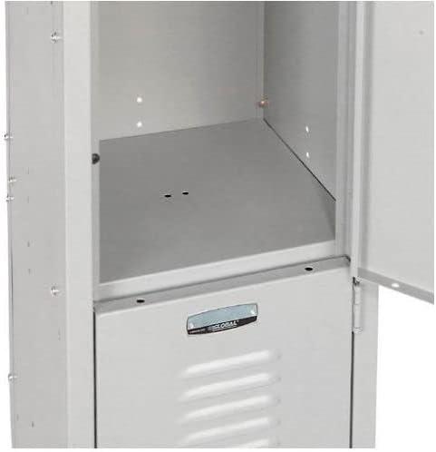 Double Tier Locker, 12x15x36, 2 Door, Unassembled, Gray