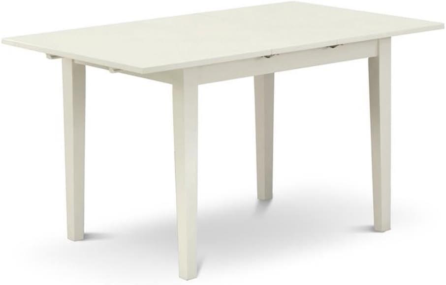 East West Furniture Norfolk Rectangular Wood Dining Table in Linen White