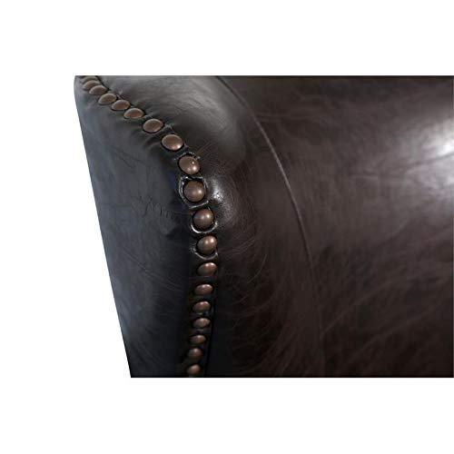 Hawthorne Collections Barrow Leather Accent Chair with High Back in Espresso