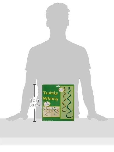 Beistle Twirly Whirlys, 4-24" & 2-36", (12/Pkg) Green & Gold