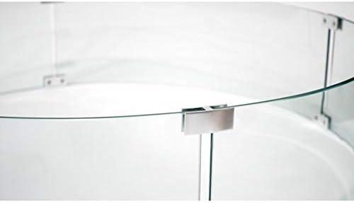 Clear Tempered Glass Round Fire Pit Wind Guard with Aluminum Brackets