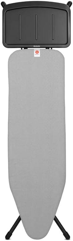 Gray Freestanding Ironing Board with Metal Steam Rest