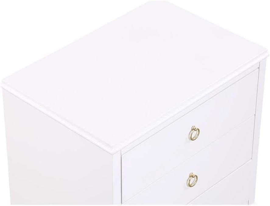 Comfort Pointe Laurel White Wood Finished 3-Drawer Farmhouse Nightstand