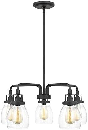 Oslo 26" Black Steel Chandelier with Opal Glass Shades