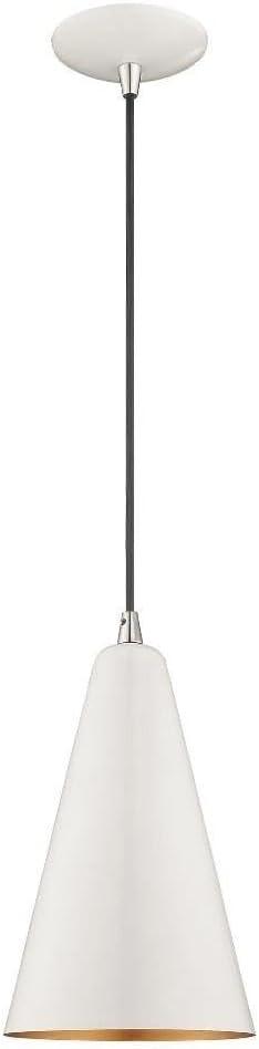 Livex Lighting Metal Shade 1 - Light Pendant in  Shiny White