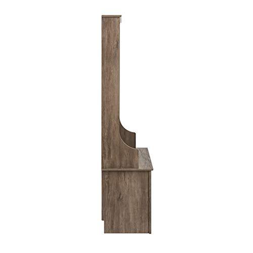Prepac Hall Tree with Shoe Storage Drifted Gray : Entryway Organizer, Mudroom Bench, 4 Hooks, 15 Cubbies
