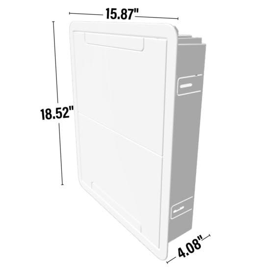 Legrand - OnQ 17 Inch Media Enclosure, Electrical Box, Cable Management Box Dual Purpose In Wall Enclosure for TV Device Storage and Media Distribution, Recessed Media Box, White, ENP1700NA