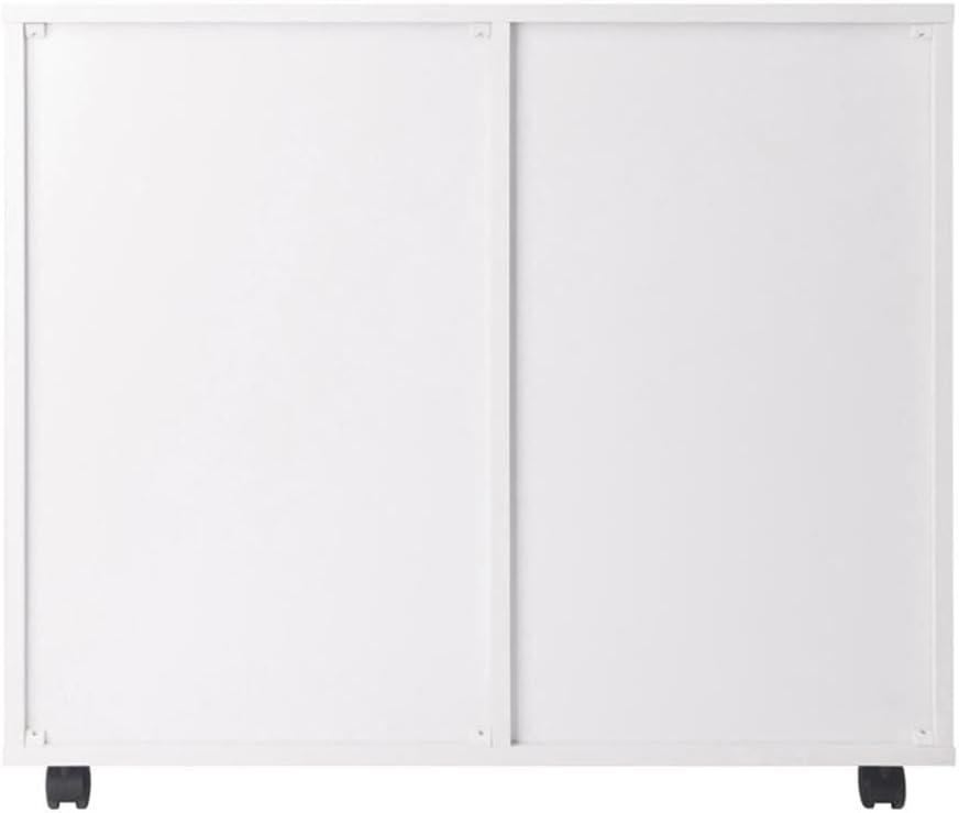 White Mobile 2-Drawer Filing Cabinet with Adjustable Shelf