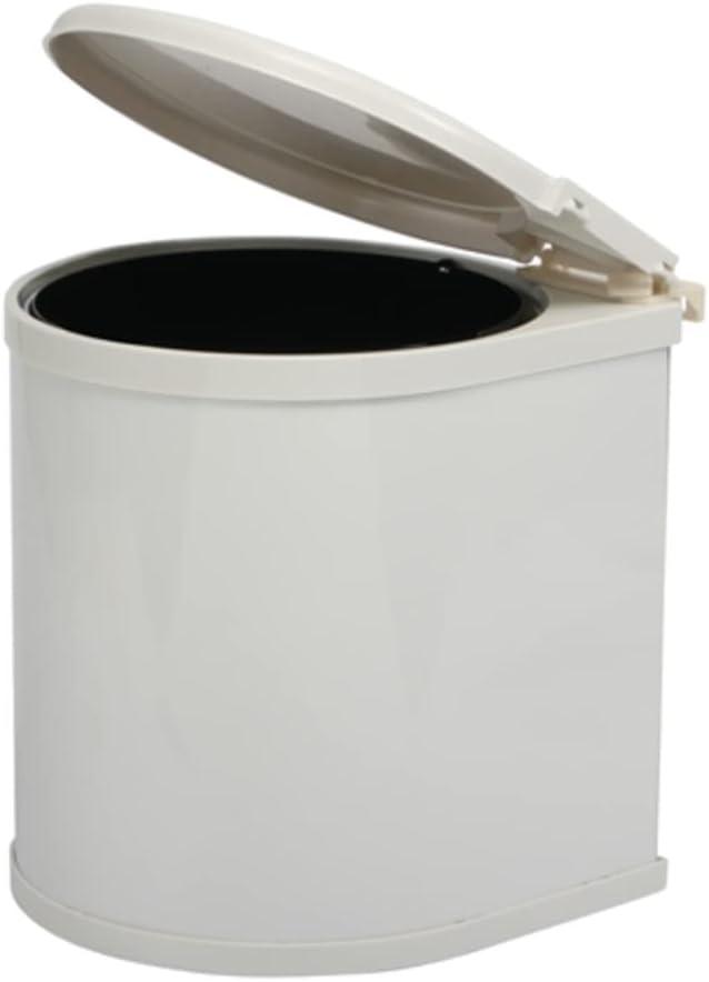 White Plastic Pull-Out Wastebin for Kitchen and Bath