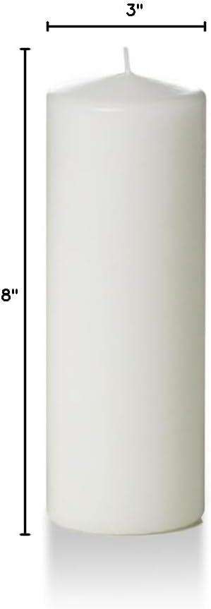 Stonebriar 3" x 8" Unscented 1-Wick White Pillar Candles, 3 Pack