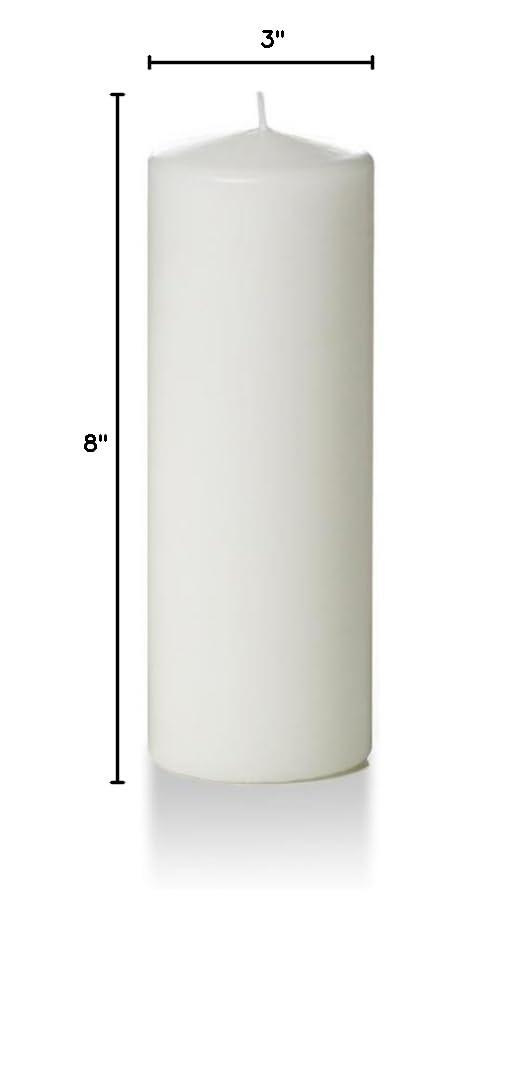 Stonebriar Collection Unscented White Pillar Candle, 3-Pack, 3” x 8", 80-Hour Burn Time