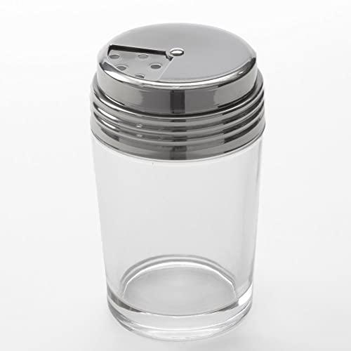 Clear Glass Spice Shaker with Stainless Steel Adjustable Dial Top, 6 oz