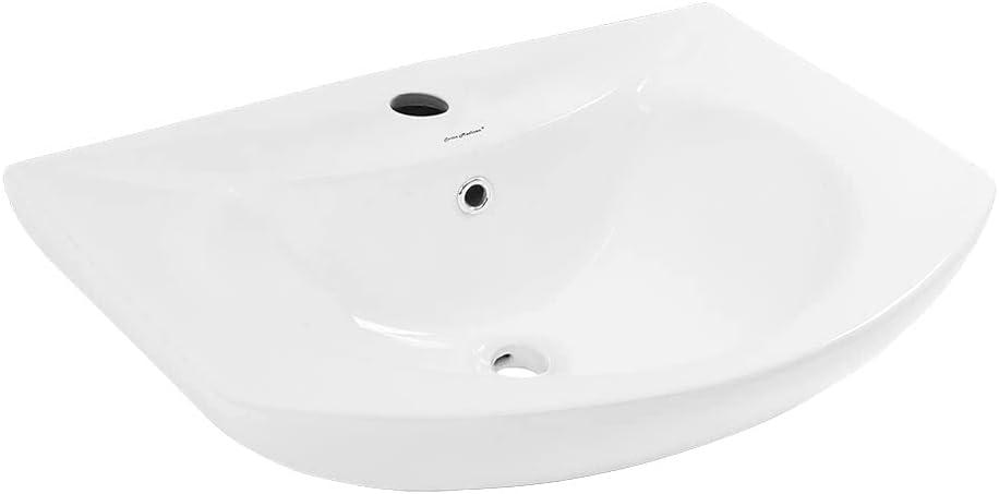 Château 19" Tall White Ceramic U-Shaped Pedestal Bathroom Sink with Overflow