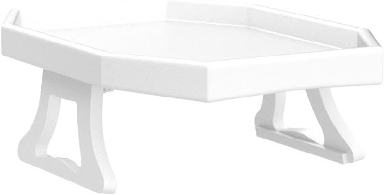 Xchouxer Sofa Arm Clip Table, Armrest Tray Table, Drinks/Remote Control/Snacks Holder (White , 2.5D x 9W x 4.5H in