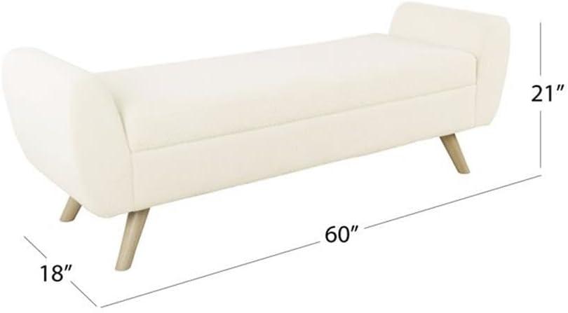 HomePop Modern Boucle Storage Bench with Wood Legs