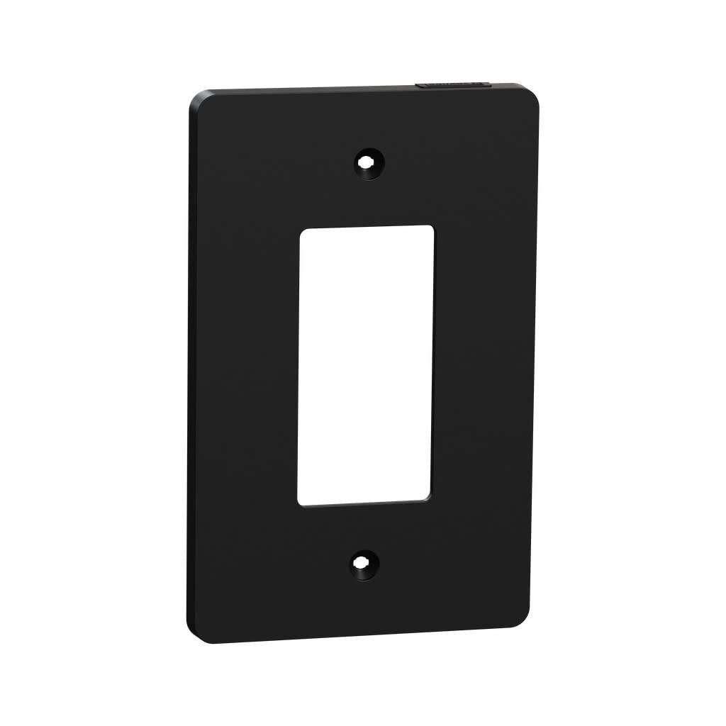 Square D by Schneider Electric X Series Wall Plate for Outlet and Light Switch, Mid Size Plus 1 Gang, Matte Black