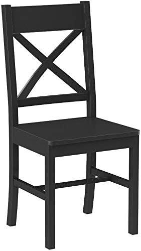 Wood Dining Chair in Black (Set of 2)