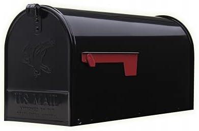 Architectural Mailboxes Elite Galvanized Steel, Large, Post-Mount Mailbox in Black