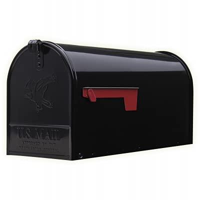 Elite Black Large Steel Post-Mount Mailbox