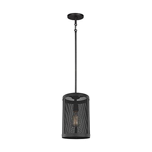 Generation Lighting 6128501-12 Restoration One Light Pendant from Seagull - Gereon Collection in Black Finish,