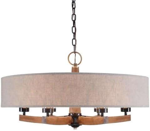 Foundry Select Zuckerman 6 - Light Wood Drum Chandelier