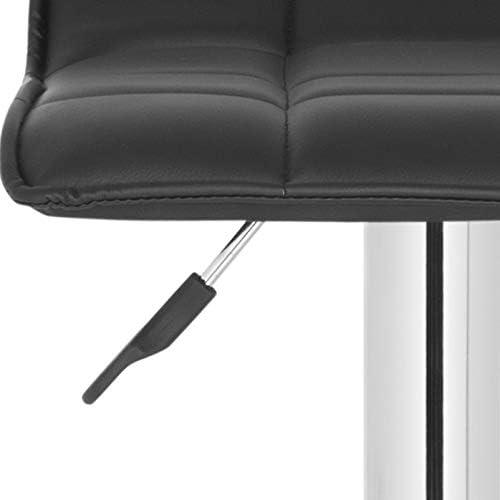 Lamita White Adjustable Swivel Bar Stool with Chrome Base