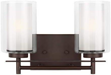 Generation Lighting 4437302-710 Elmwood Park Two - Light Wall/Bath Vanity Style Fixture, Bronze